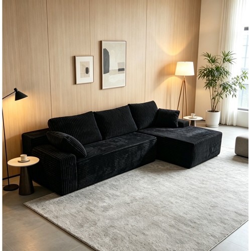 Black shaped cloud - 96", l-shaped